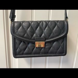 Vera Bradley Genuine Leather Black Purse Cross Body Crossbody
